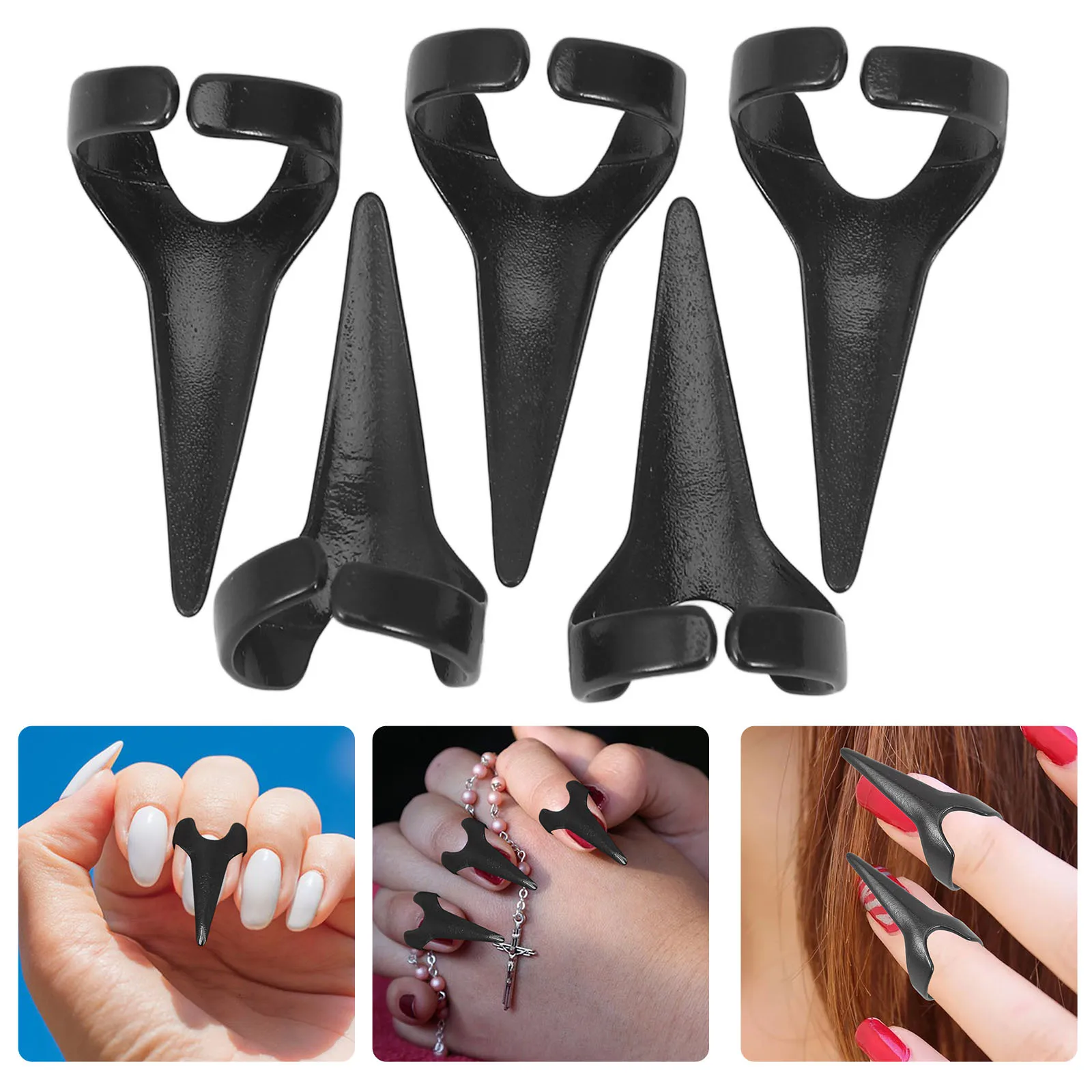 5 stücke Klaue Geformte Ringe Vintage Punk Finger Ring Zink-legierung Gothic Schmuck Für Frauen Männer Halloween Party Decor Neuheit
