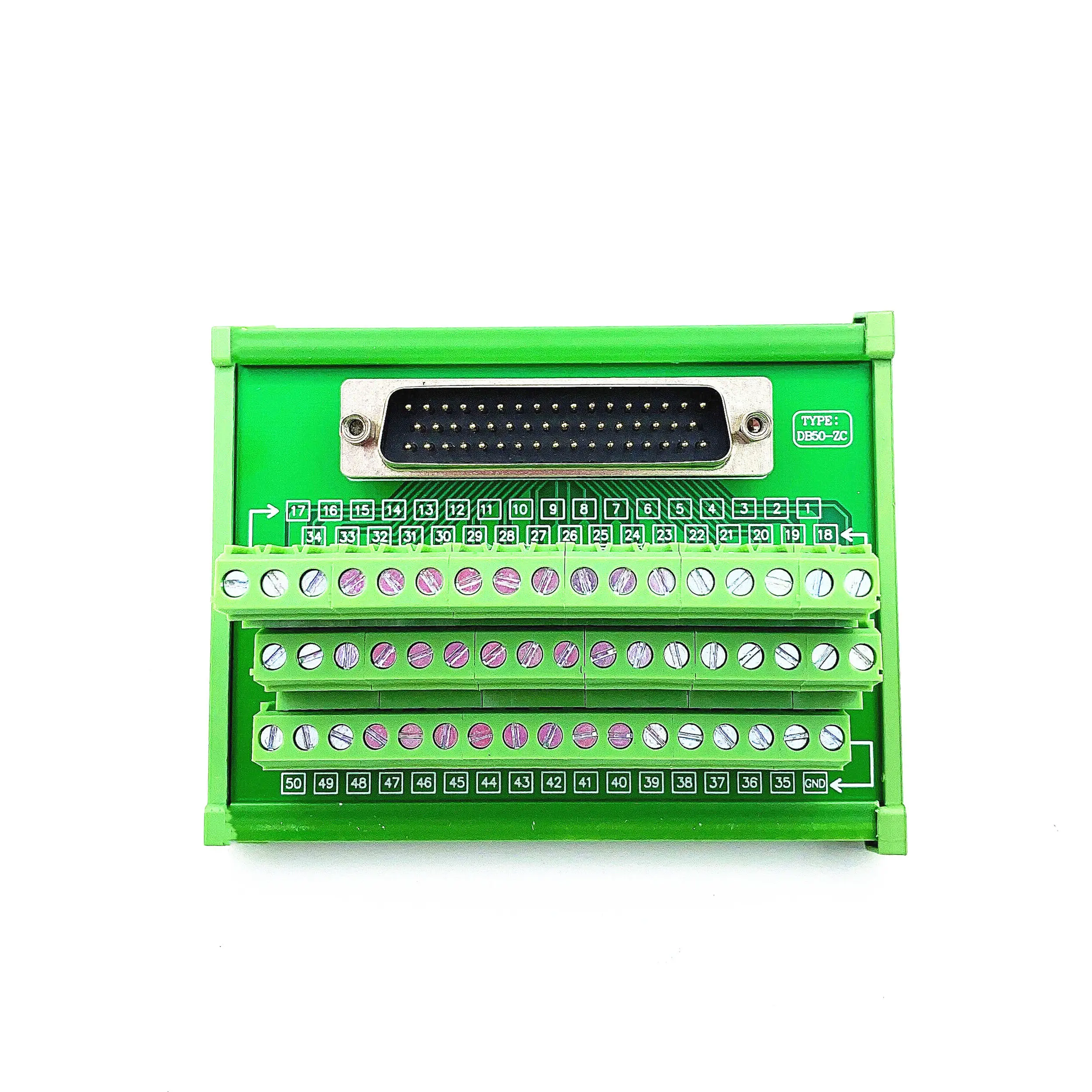 

Клеммная колодка для реле DB50PLC, клеммная колодка D-SUB50, плата для подключения DB50, установка на DIN-рейку