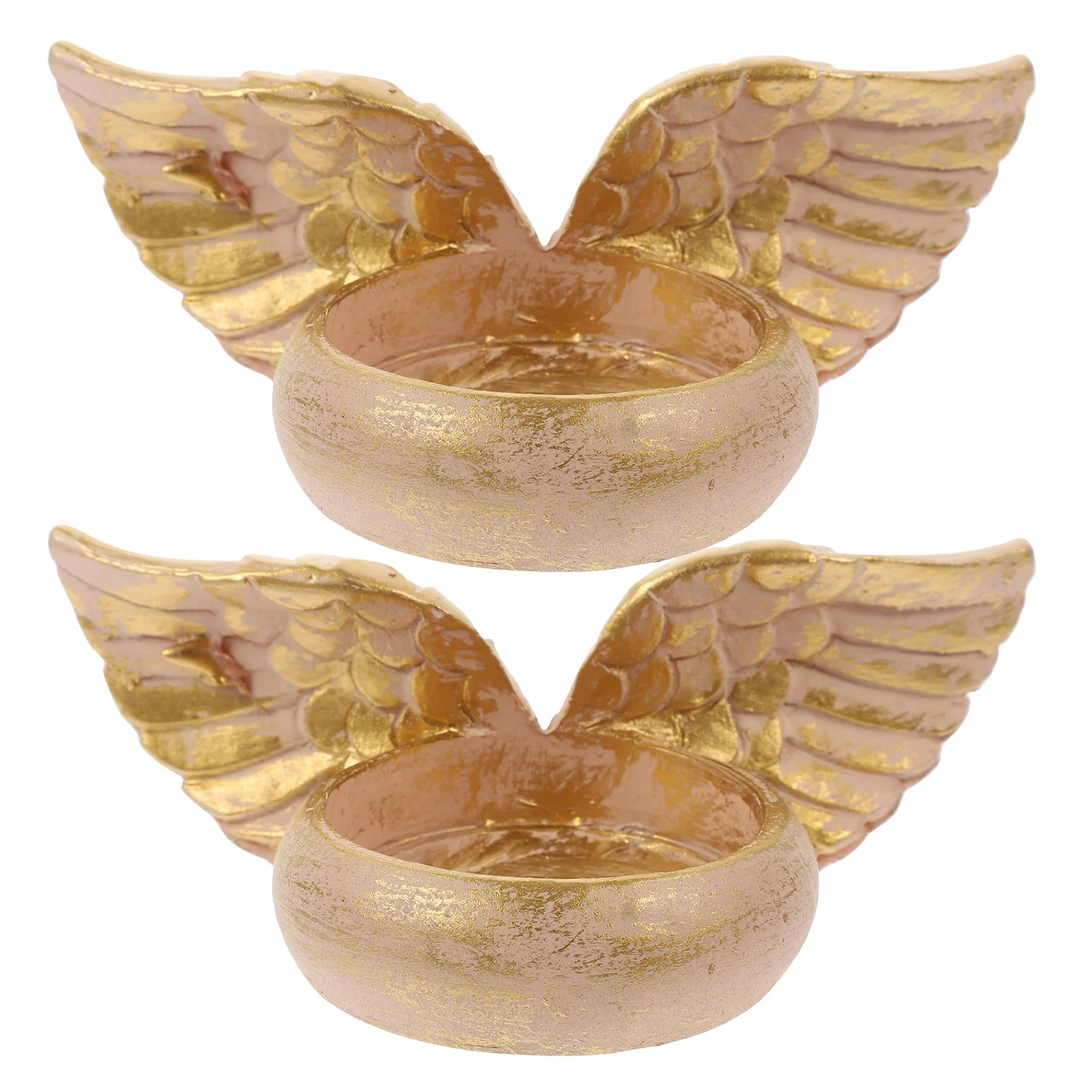 

2Pcs Christmas Angel Holder Resin Votive Stand for Home Farmhouse Kitchen Dining Room Table Decor Wedding