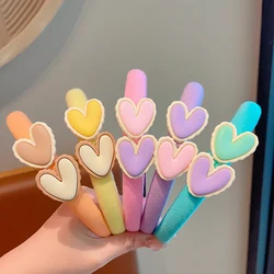 Baby Girls Cute Candy Colorful Cartoon Heart Ornament Headbands Children Lovely Non-slip Hair Hoops Kids Sweet Hair Accessories