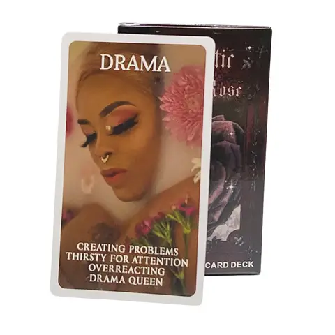 Mystic Black Rose Oracle Deck 78 Pcs Situations Tarot Cards Twin Flame Love Keywords Deck Healing Shadow Work Unique