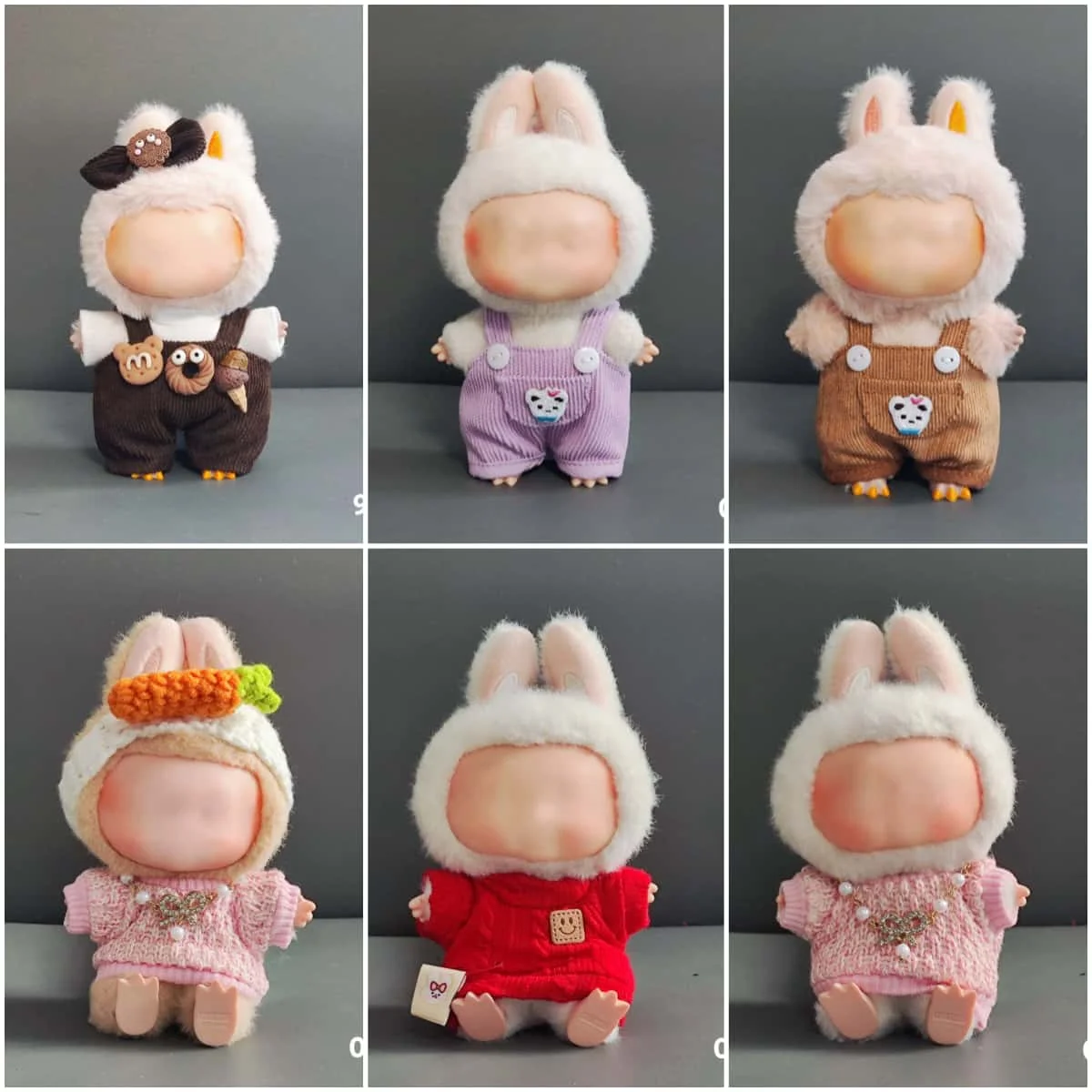 17 cm Labubu Puppenkleidung, All-Match-Farboutfit, Puppenzubehör, Modedesign, entzückendes kleines Set