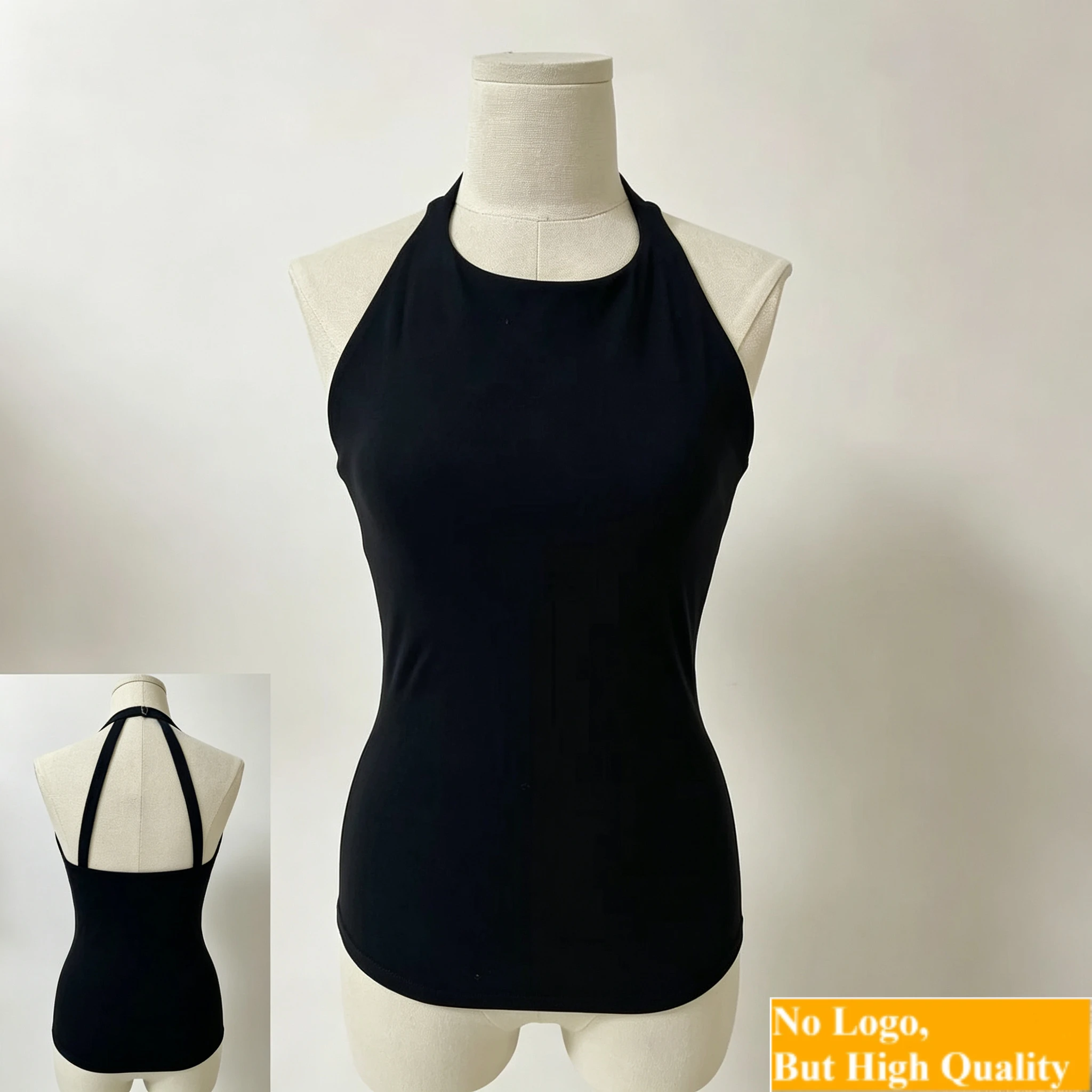 NO LOGO Women Double Strap Long Tank Top Nude Feel Quick Dry Sports Vest Padded Fitness Workout Gym Activewear Sleeveless Tops