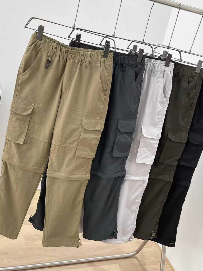 

Men's Outdoor Workwear Casual Pants Spring Autumn Elastic Waist Multi ket Straight Leg Long Trousers Faionable Polyester...