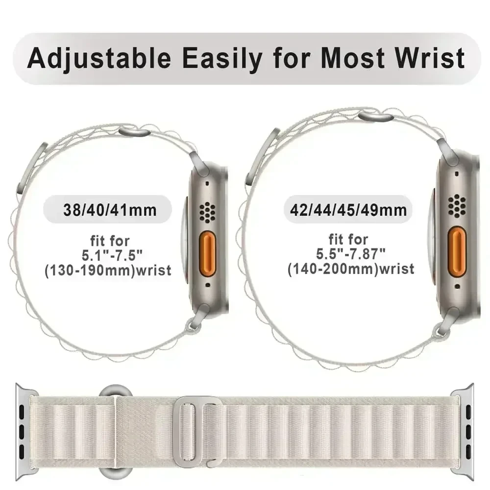 Alpine Loop Nylon Band For Apple Watch Strap 49mm 45mm 41mm 44mm 40mm 42mm 38mm Metal G-Hook Bracelet iWatch Ultra 34 5 SE 6 7 8