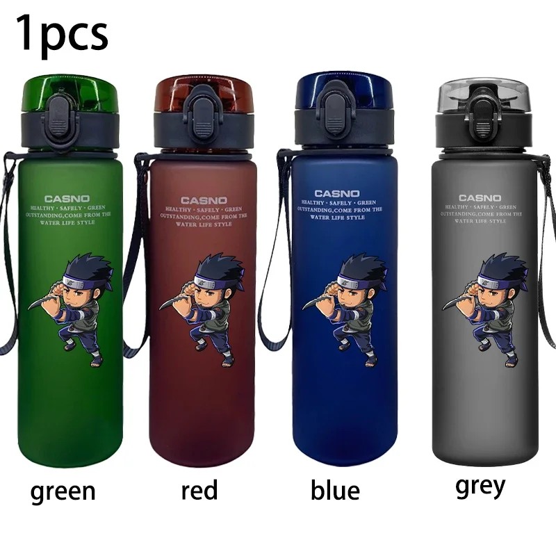 Anime NARUTO Class 10 Asuma Shikamaru Yamanaka Ino Frosted Sports Water Cup Plastic Cup with Lid Portable Water Bottle Gifts