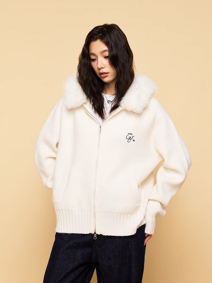 

Мягкий уютный ленивый Sle, нежный трикотаж с капюшоном, женский повседневный универсальный свитер, весна-осень, новинка Faion, нейлон, длинная молния све