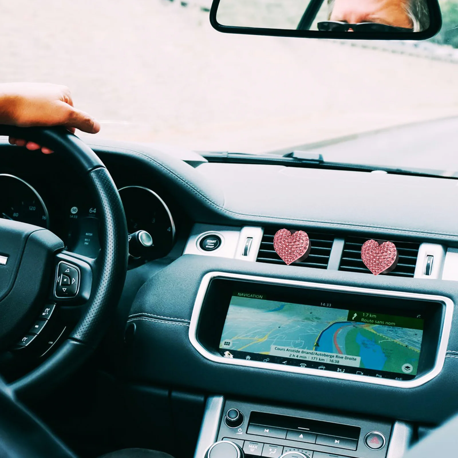 

4 Pcs Pink Heart Shaped Car Air Vent Clips Aromatherapy Diffuser Fragrance Bling Accessories Car Fresheners For Women Sturdy