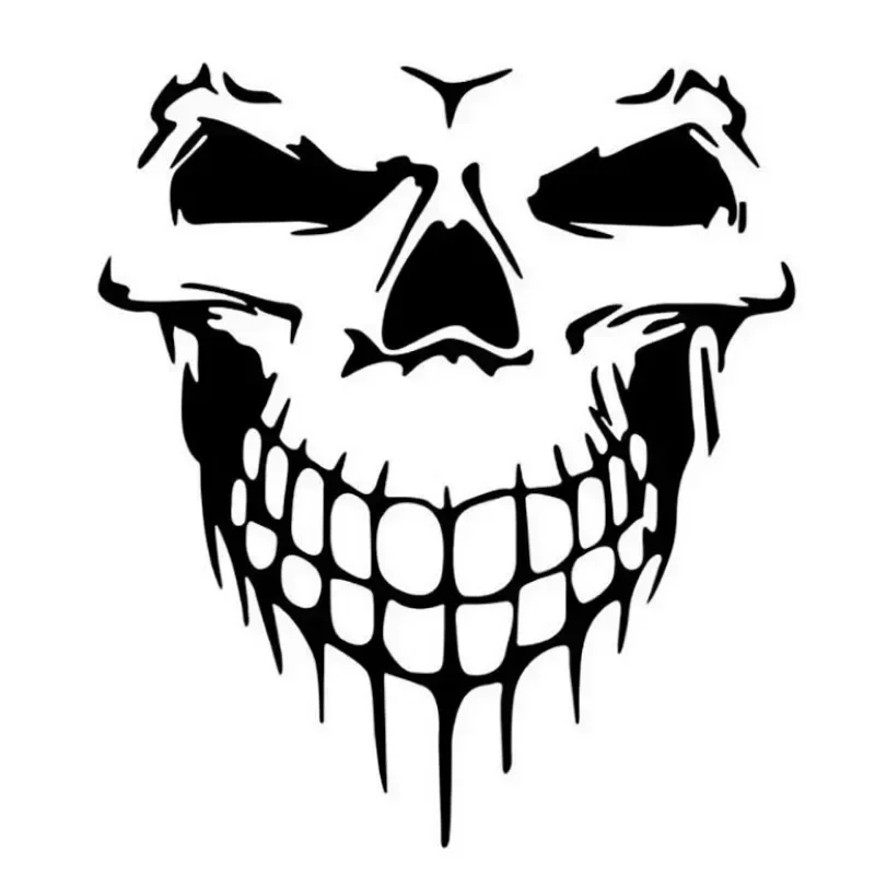 Large Size 59X53CM Skull Head Car Stickers and Decals Reflective Vinyl Car Styling Auto Engine Hood Door Window Car Stickers view 5