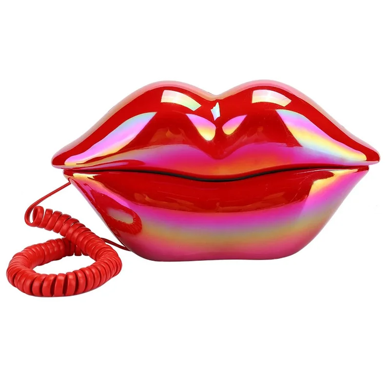 Exquisite-New Red Lips Landline Phone European Fashionable Desktop Telephone Corded Fixed Phone For Home Hotel Office
