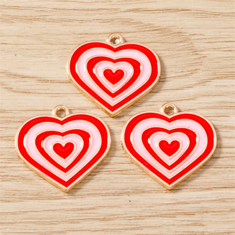 10 Stück süße Mix Valentinstag Charms Emaille Liebe Herz Brief Charms Anhänger passen Halsketten Ohrringe DIY Handwerk Schmuckherstellung – Detail 11