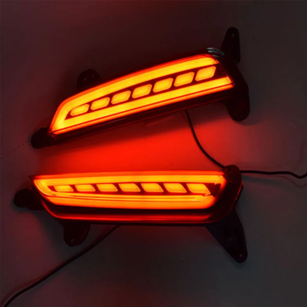 1 Pair Led Reflector Car Rear Bumper Light Brake Lights Rear Fog Lamp Signal Light For Hyundai Creta IX25 2014 2015 2016 2017 view 2