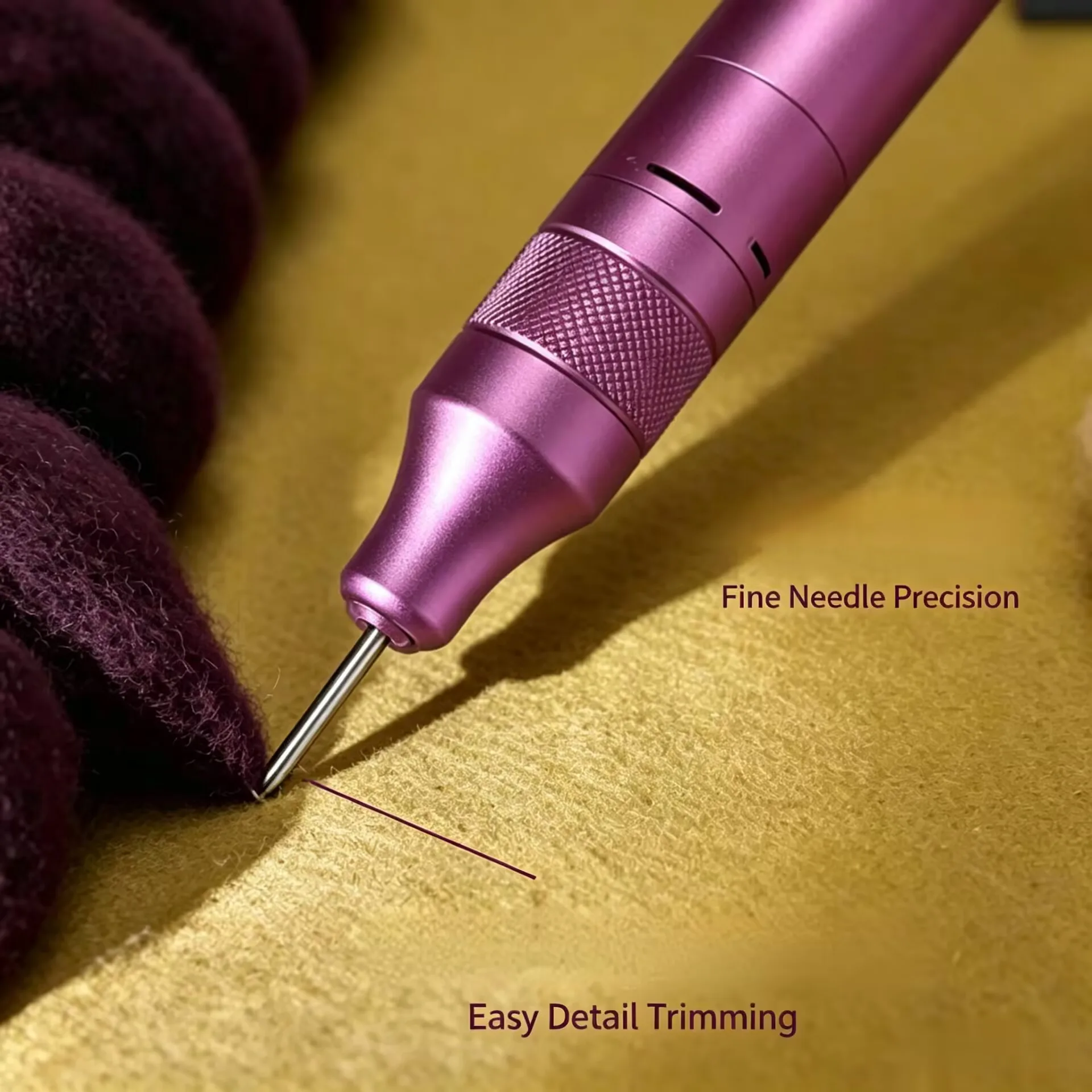 High Speed Felting Pen Single Needle Metal Body Wool Needle Felting Tool for Doll Animal Details Flocking DIY Craft