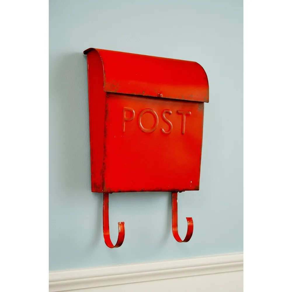 

Rustic Wall Mount Mailbox with Newspaper Holder, Waterproof Outdoor Post Box for Home Porch