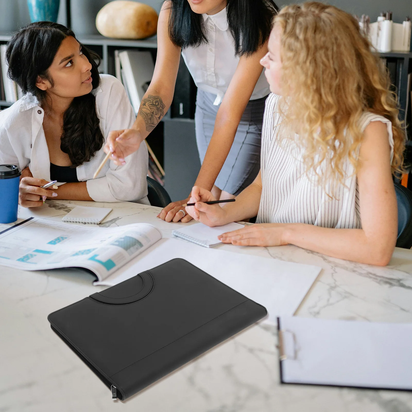 

Binder Portable Business Folder Organizers Document Pouch with Zipper File Storage Holder House Office