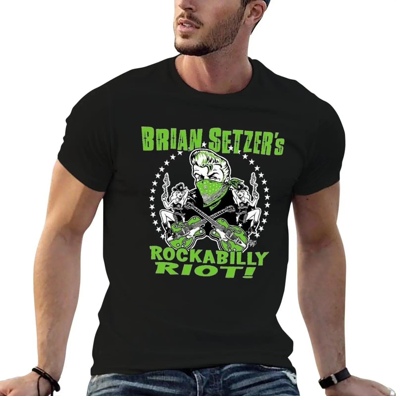 

Lover Band Brian Setzer Stray Cats T-Shirt t shirts for man graphic vintage essential t shirt T-Shirt