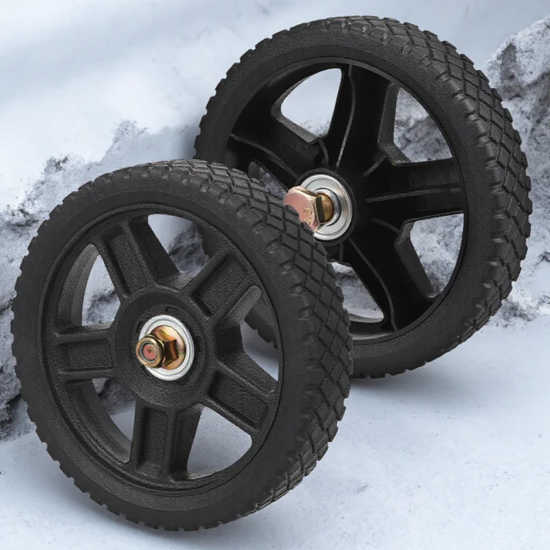 

2 pcs Lawn Wheels Replacement Plastic Push Tires Universal Fit Durable Pvc Easy Install With Screws Mower Support Wheel Garden