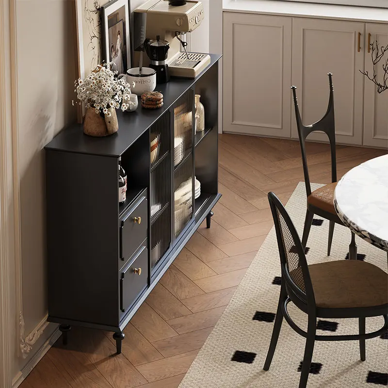 American retro sliding door, dining side cabinet, black porch cabinet, extremely narrow , corridor aisle cabinet,