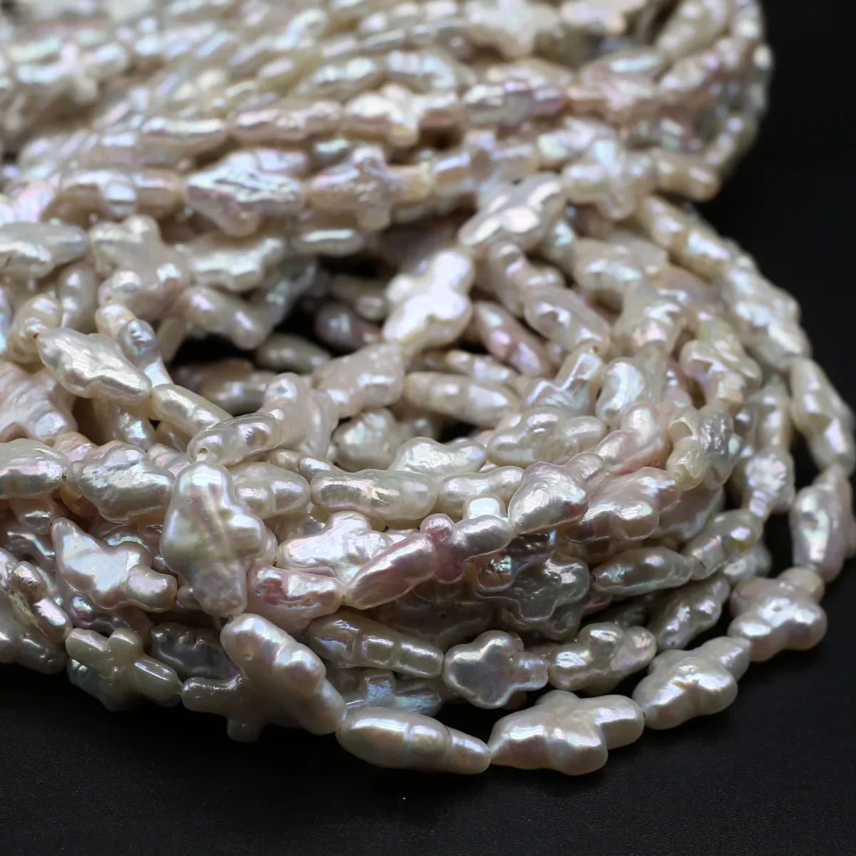 Natural Freshwater Pearls Beaded Cross Shaped Loose Spacer Beads for Jewelry Making Diy Fine Bracelet Necklace Accessories