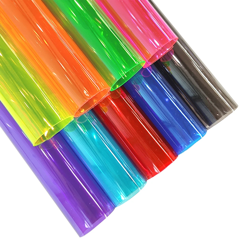 Holographic Iridescent Transparer Clear Tarpaulin Orignal Colour PVC Vinyl Fabric For Bag Notebookcover Craft DIY 30*135CM