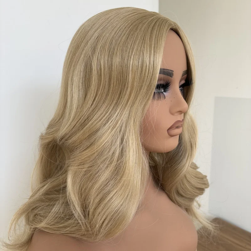 

Synthetic Hair Heat Resistant Long Wavy Women Ash Blonde Layered Costume Wigs