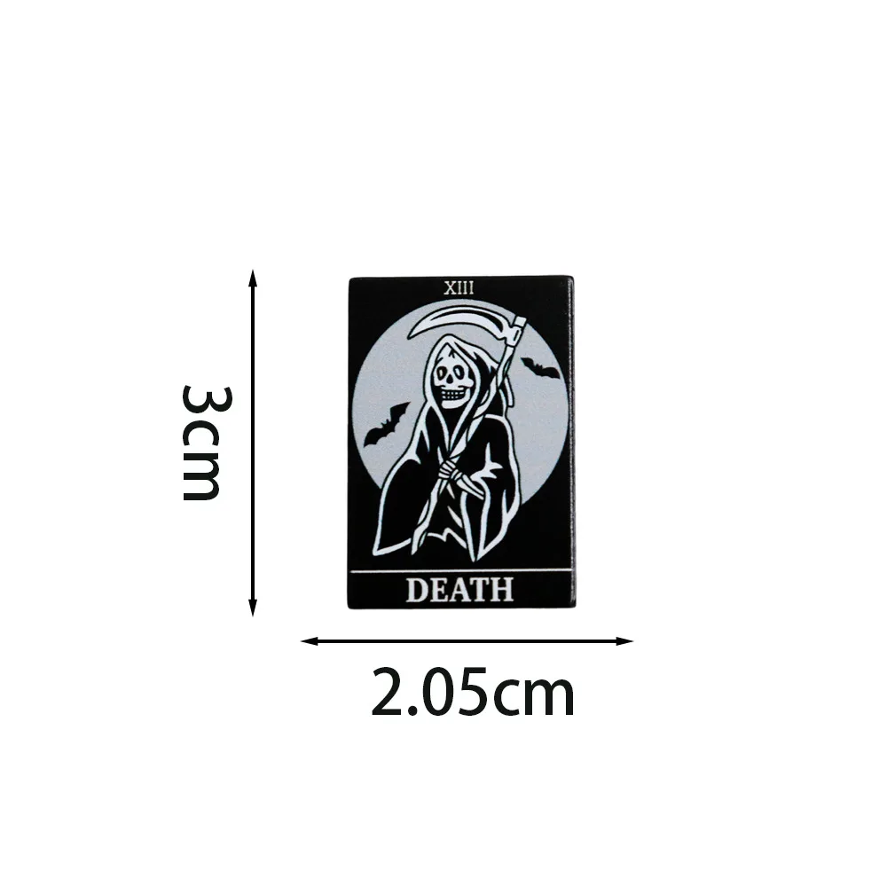 Horror-Fledermaus-Schädel-Dekorationsbrosche, dunkler Tod, Schädel mit Sich, Emaille-Anstecker, Halloween-Geschenk, Abzeichen, Modeschmuck, Rucksack-Dekoration – Detail 2