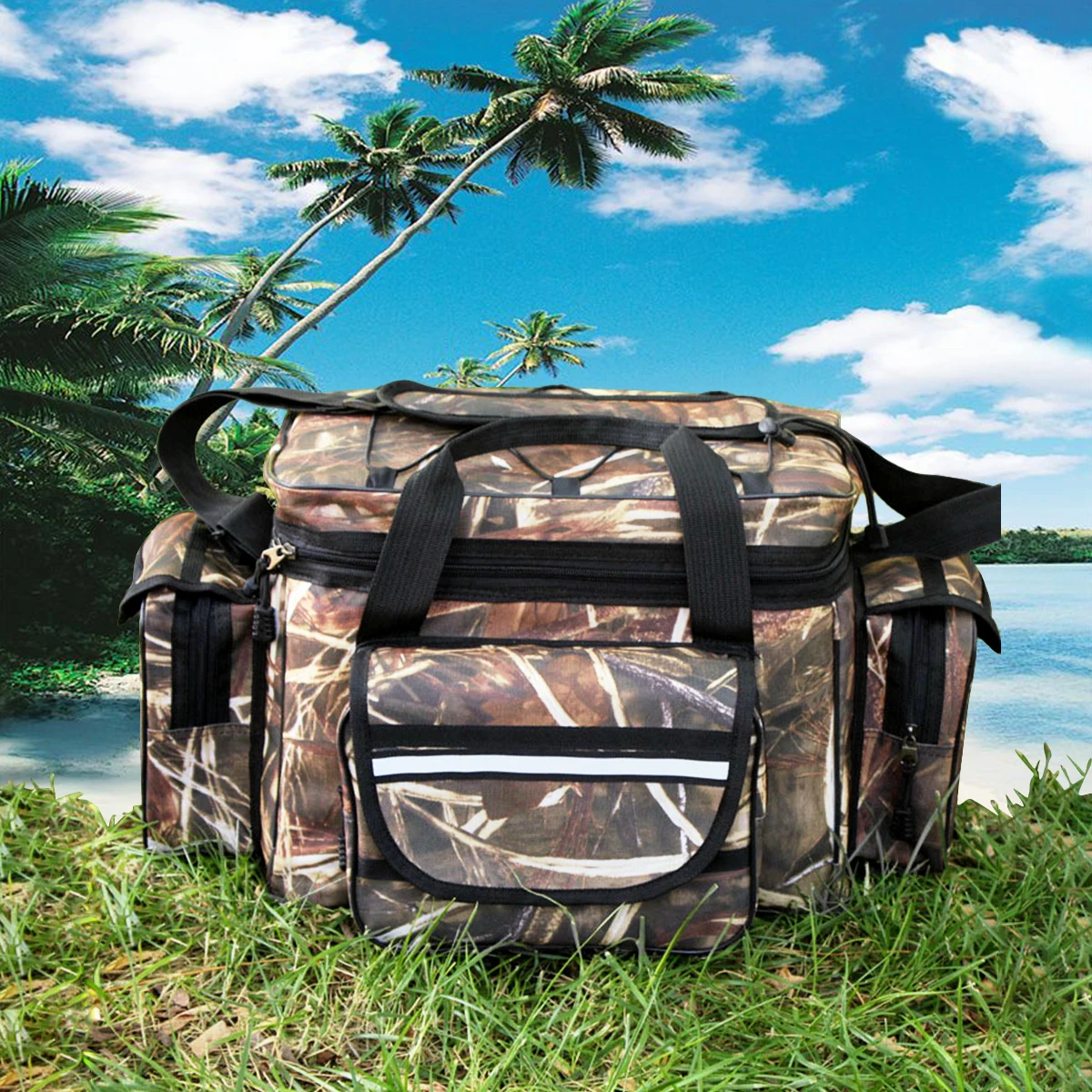 

Large Capacity Fishing Gear Bag Waterproof Fishing Gear Storage Bag Outdoor Travel Shoulder Bag Cross Bag Fishing Equipment