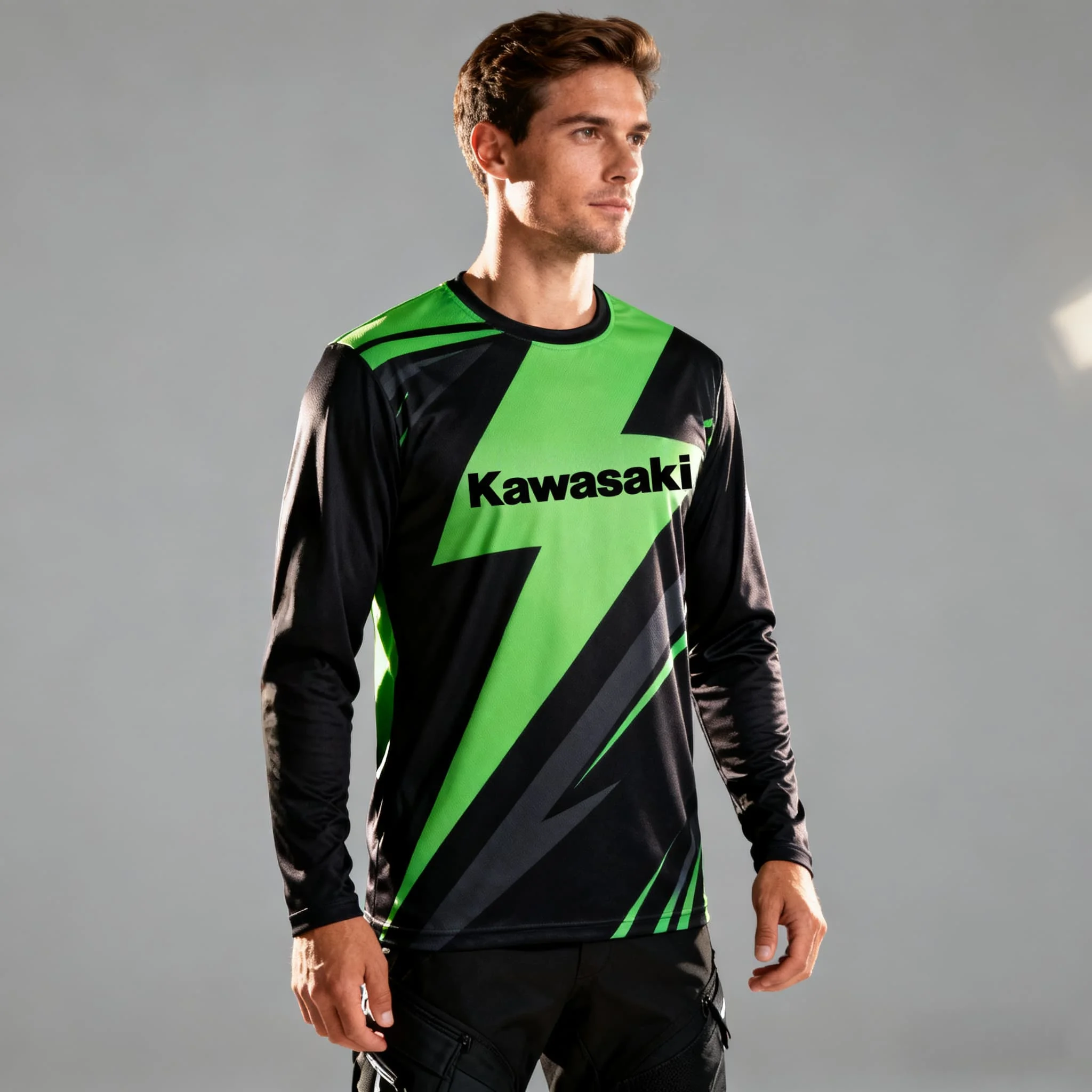 

New Kawasaki Motorcycle Riding Suit for Events, Long Sleeved T-shirt, Quick Drying and Breathable