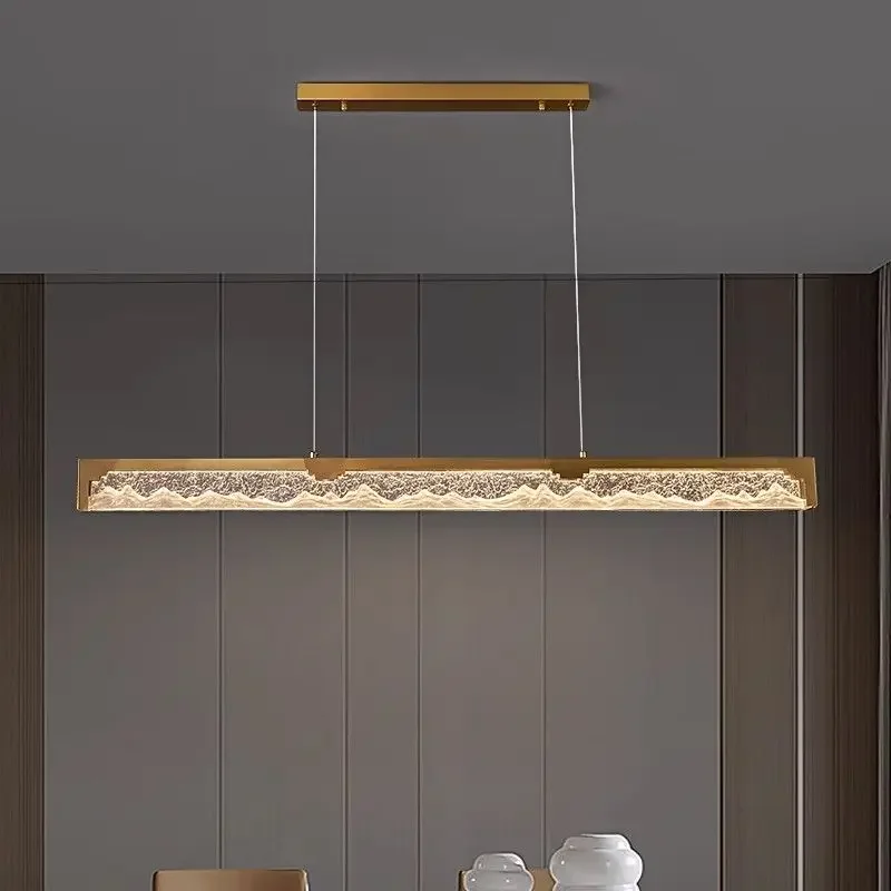 Modern LED Pendant Light Resin Long Strip dining table lamp suspension Chandelier for living dining room kitchen light fixture