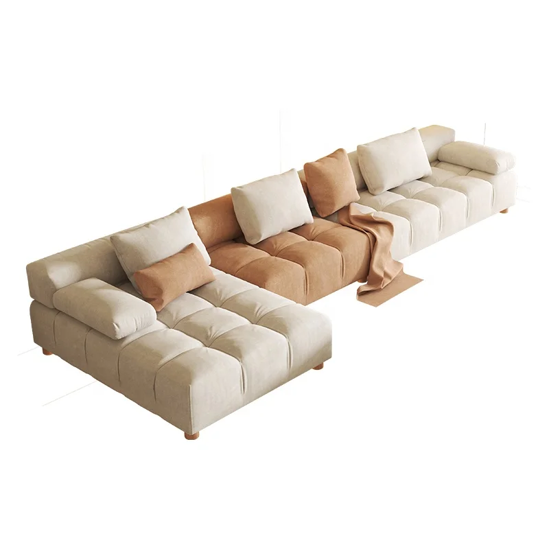 New Style Living Room Furniture Office Modern Luxury Cream comfort Elegant Leisure Modular Fabric Couch Sofas with Sensor Light