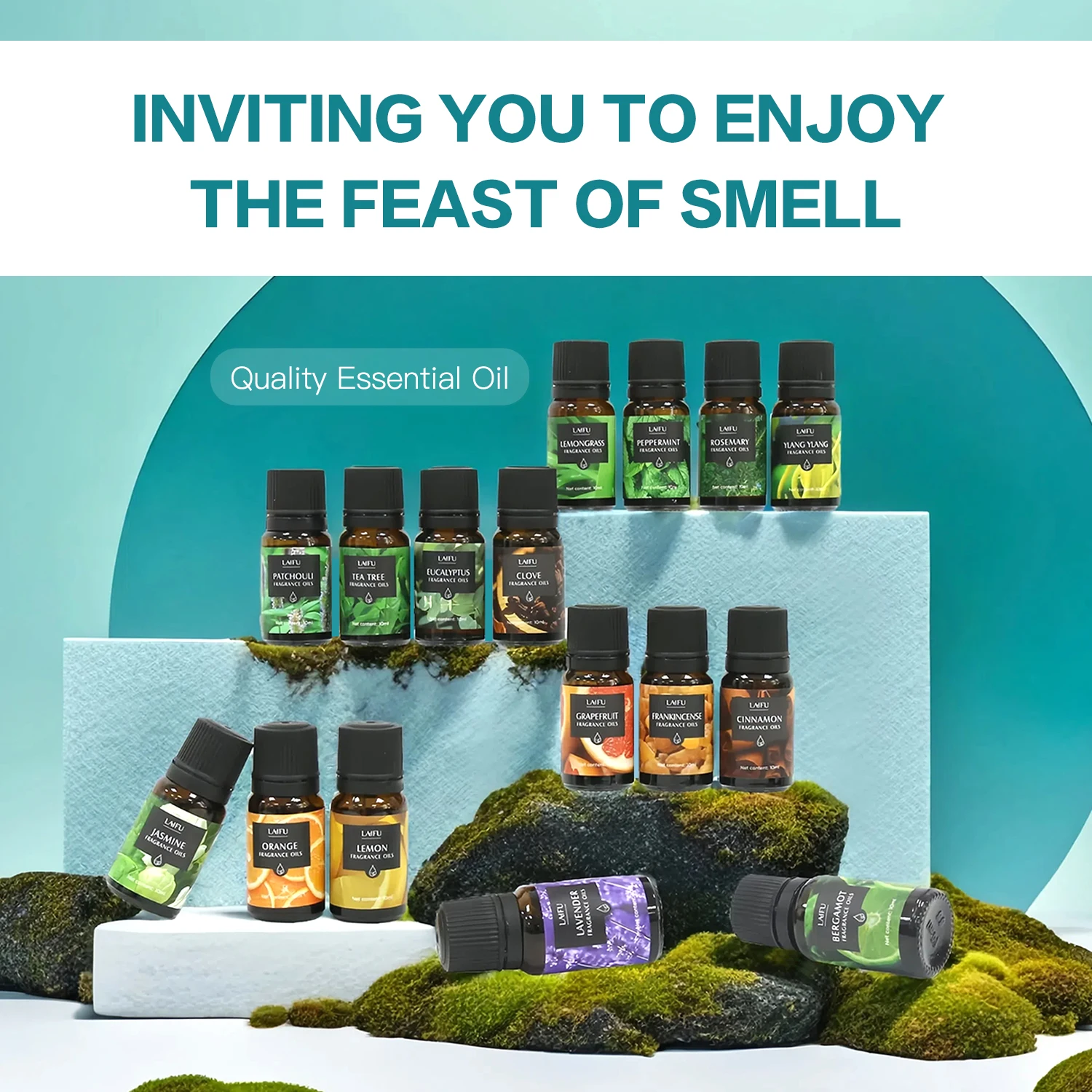 Essential Oils Set for Diffuser, Aromatherapy, Candle Making, Perfume, Home Fragrance, Humidifier, Ideal Gifts, Included Rosemar