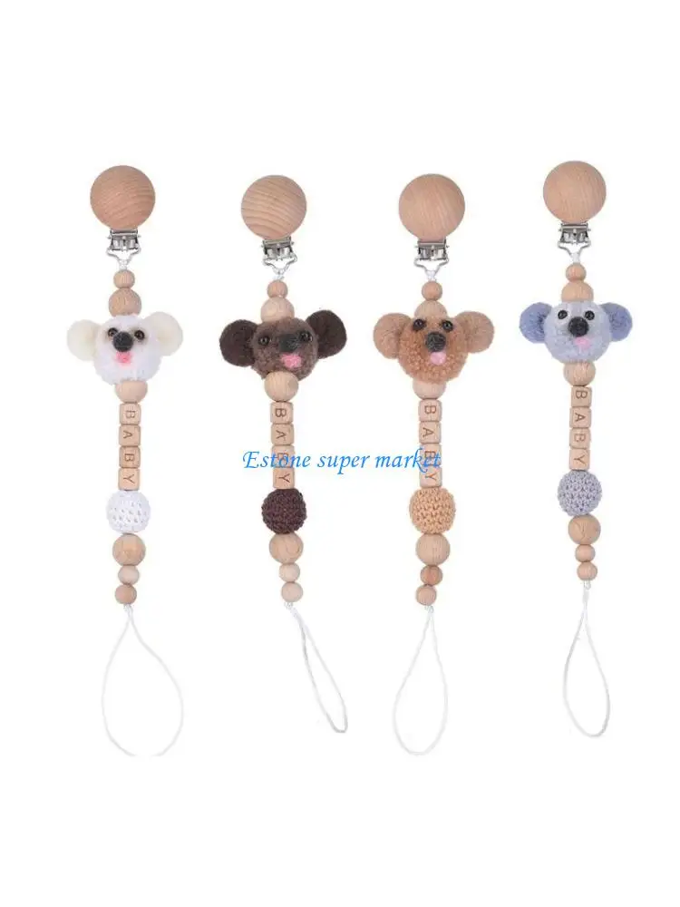 090B Pacifier Holder Chewable Beads Pacifier Clip Teething for Birthday, Shower
