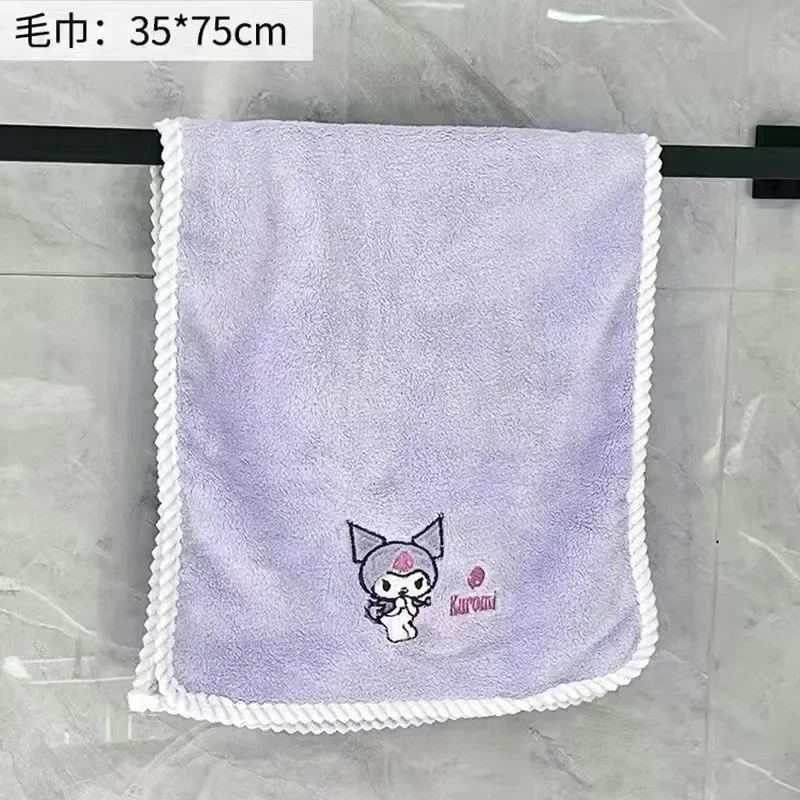 Sanrio Anime Kuromi Kawaii gonna da bagno morbida asciugamano da bagno asciugamano assorbente carino berretto per capelli secchi indossare accappatoi giocattoli per ragazze