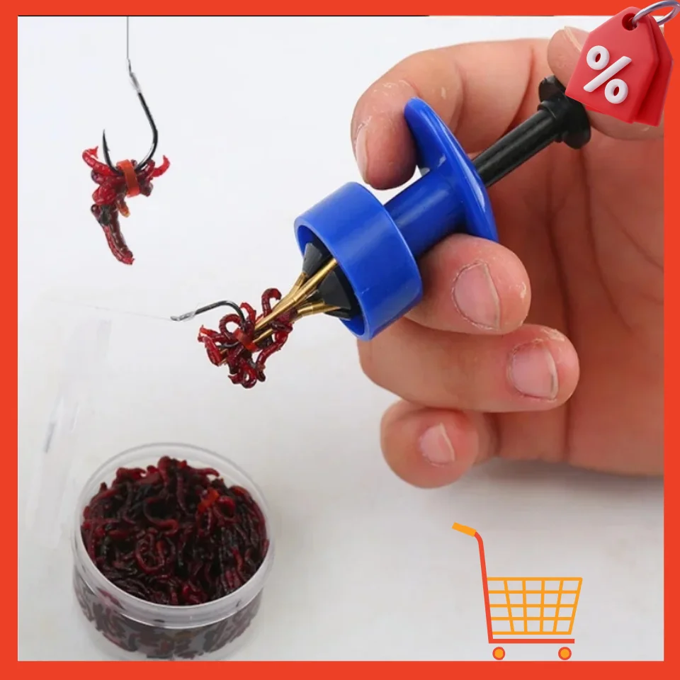 Red Worm Bait Clip Earthworm Bloodworm Clip Particles Bait Clip Fishing Tackle Baits Elastic Fishing Tools Fishing