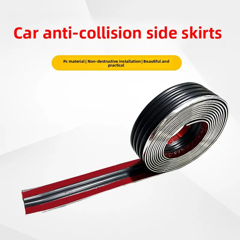 Car Side Skirt Bumper Sticker Universal Body Modification Trim Strips Door Anti-Collision Thickened Shielding Skirts Accessories