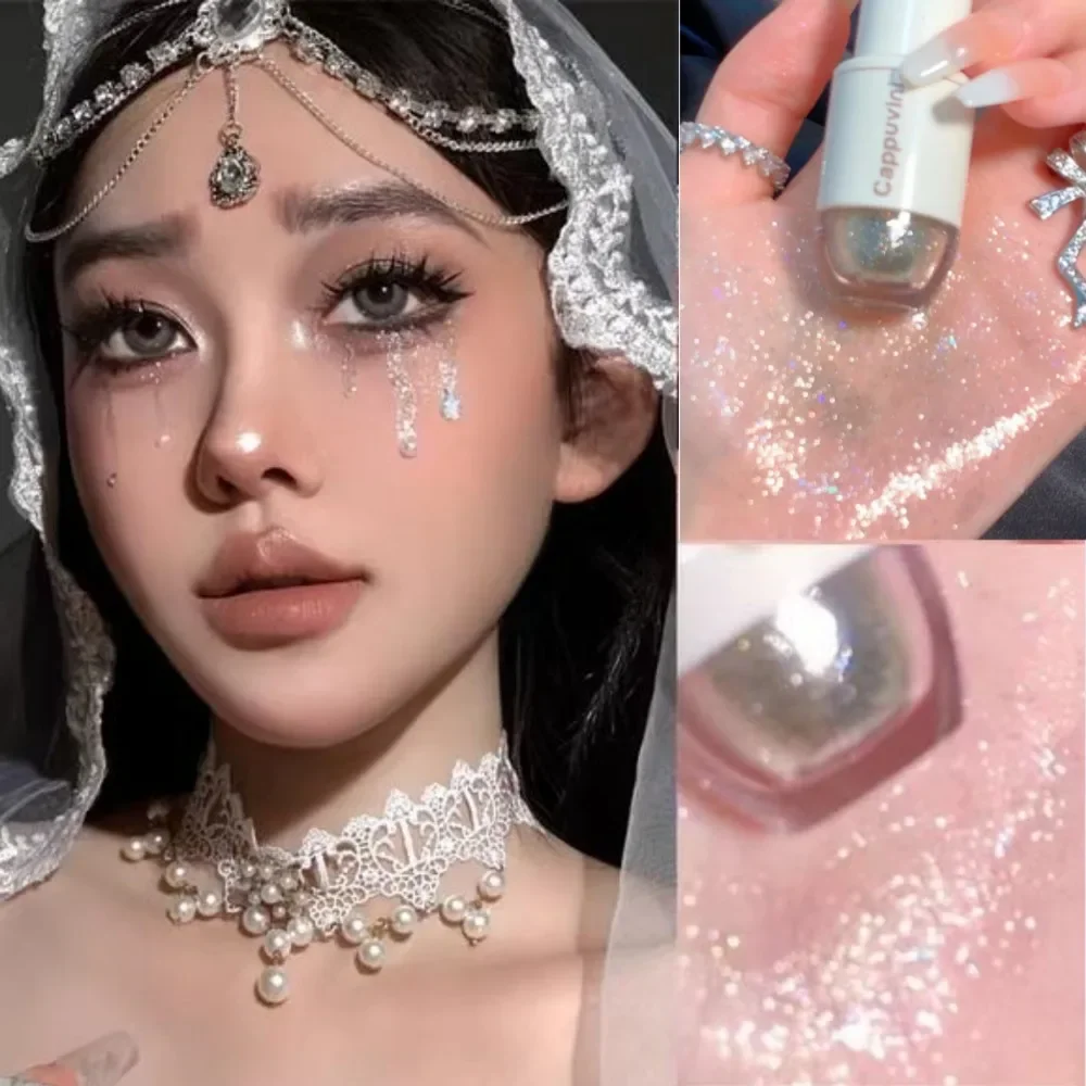 Glitter Highlighter Cappuvini Liquid Eyeshadows High-Gloss Shiny Mermaid Pearl Tears Brightening Quick Drying Eyeliner Wholesale