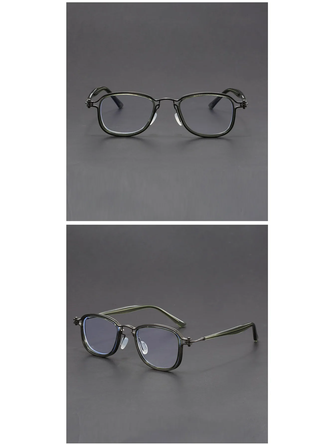 Retro-Kontrast-Modebrille für Damen und Herren, klassische Lesebrille mit optischem Metallrahmen – Detail 4