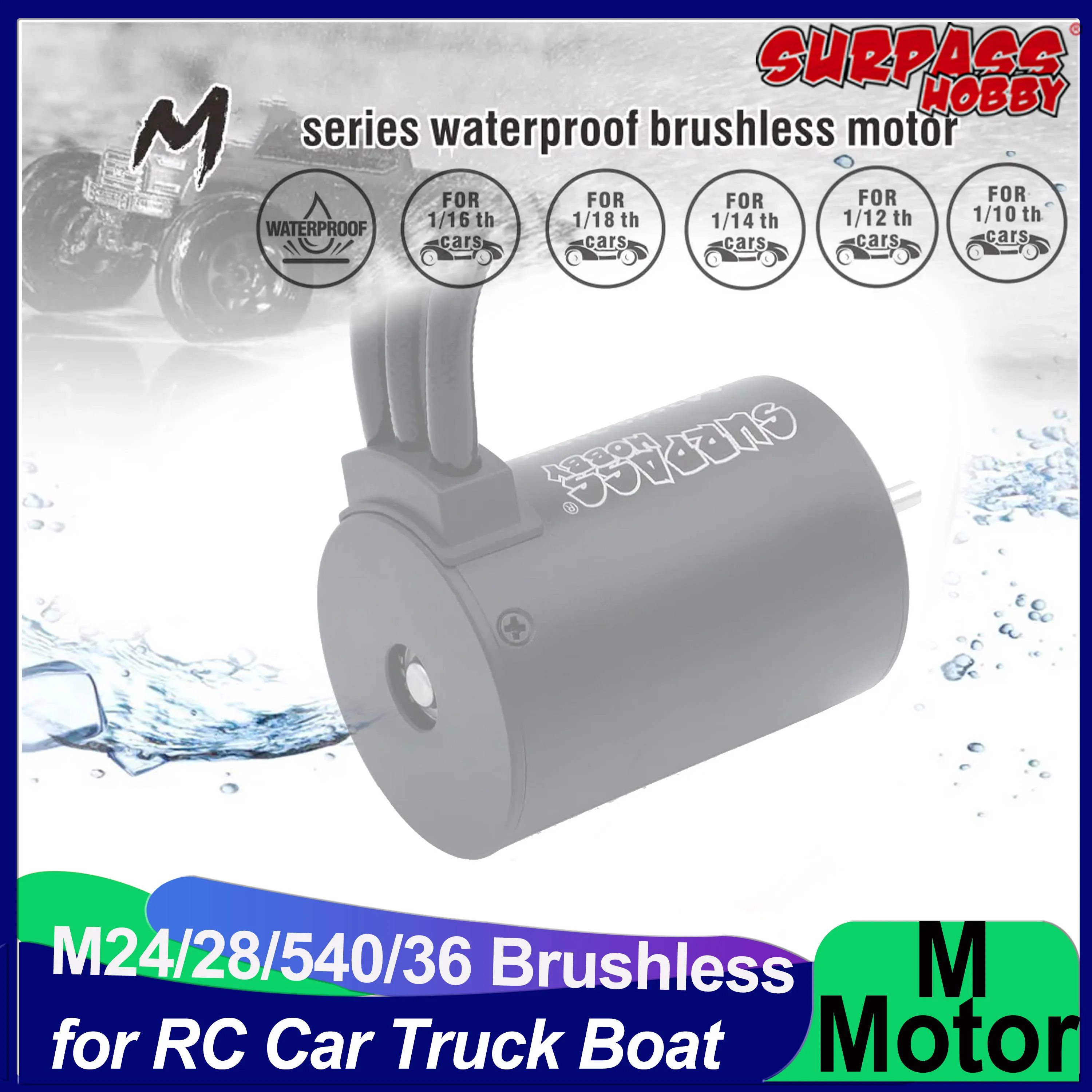 

SURPASS HOBBY M Series Brushless Motor M2430/2435/2440/2838/2845/540/3650/3660 for 1/10 1/12 1/14 1/16 1/18 RC Car Truck Monster