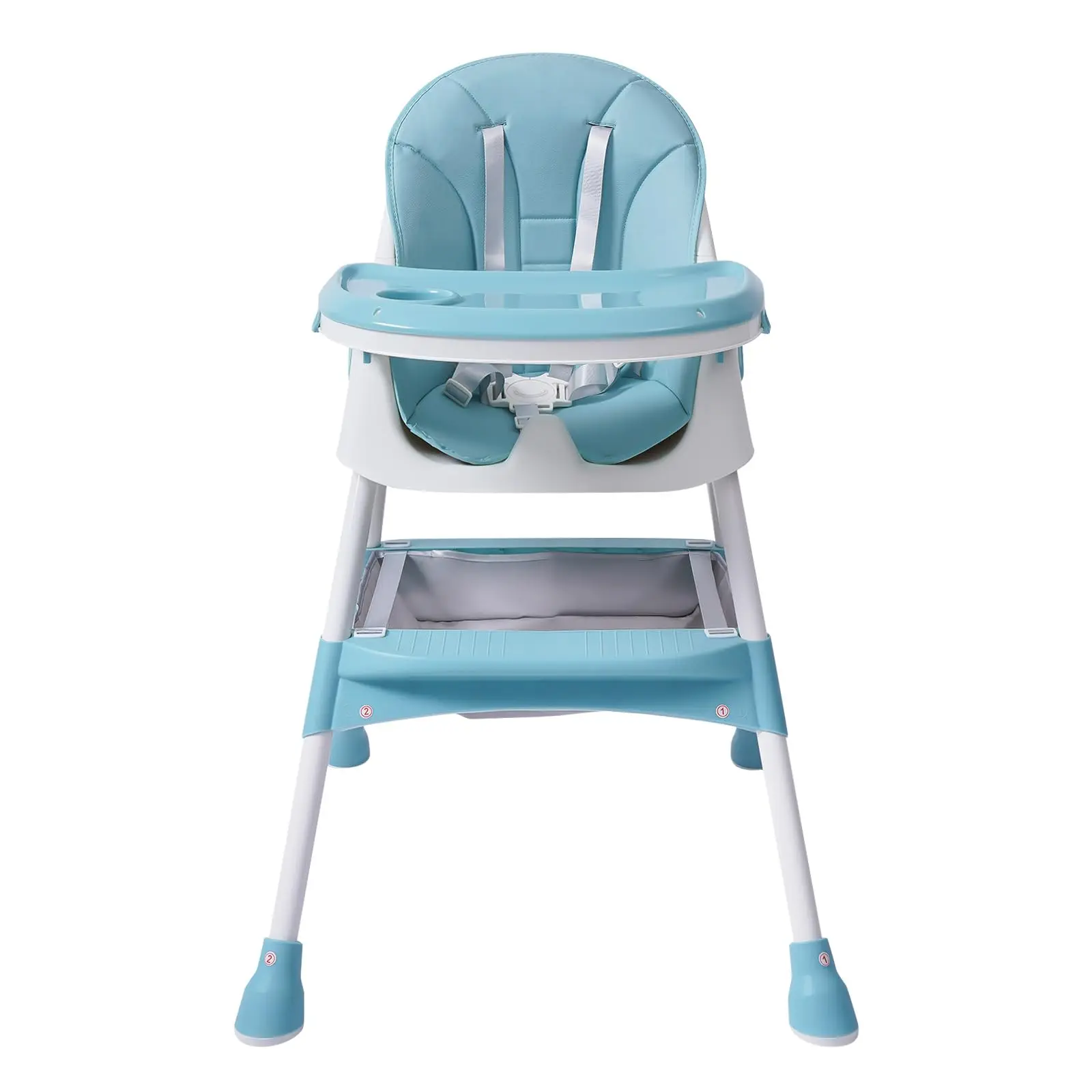 Hochstuhl Babynahrungsstuhl Höhenverstellbarer Kinderhochstuhl Babyhochstuhl Mit Tablett e Sitzgurt, Babystuhl Von Geburt 4 in 1