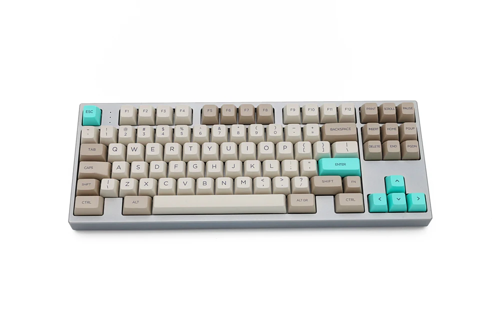 SA profile Dye Sub Keycap Set PBT plastic retro beige for mechanical keyboard beige grey cyan gh60 xd64 xd84 xd96 87 104