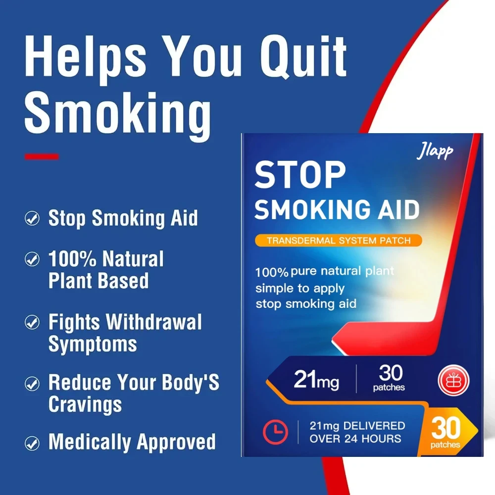 Stop Smoking Transdermal Patches 21 Mg Quit Patches, Easy and Effective Stop Smoking Aid 30 Patches One Month Supply