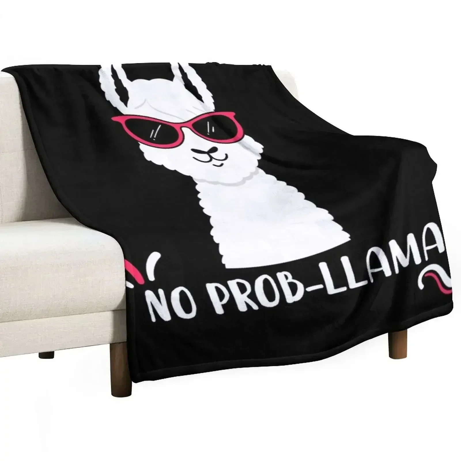 

No Prob-Llama - Funny Cute Llama wearing Glasses Throw Blanket Sofa Quilt Warm manga Soft Big Blankets