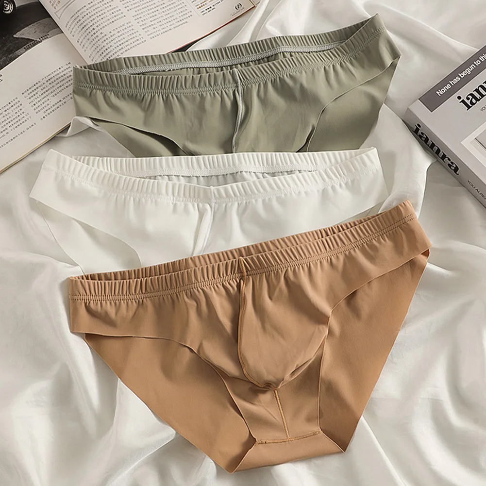 

Black Men Underwear Classic Style Seamless Briefs Breathable Underpants 10 Spandex Classic Theme Lightweight Fabric