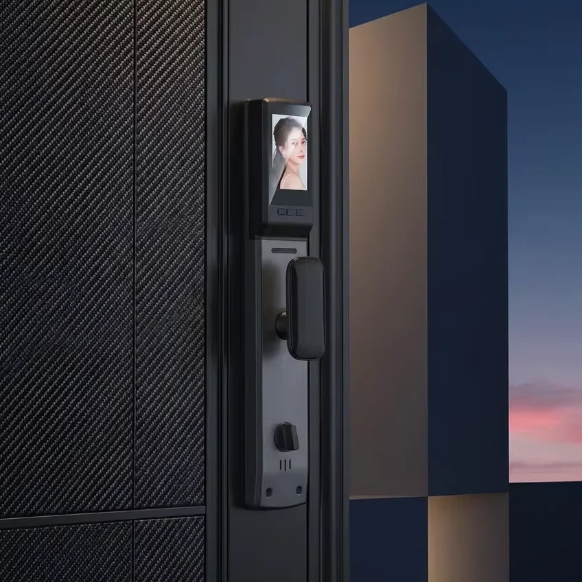 One-Key Automatic Unlock Smart Door Lock HD IPS Internal Screen 3D Face Recognition Visual Intercom Tuya App Remote Access Cloud