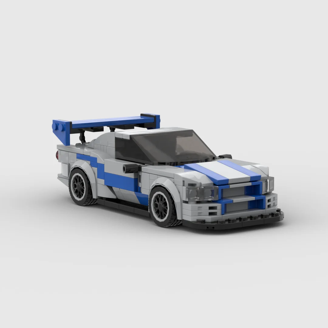 

MOC 332pcs R34 skyline Blue gray racing car Racing Bricks Building Blocks Model DIY Assembly Toy Vehicle Gift