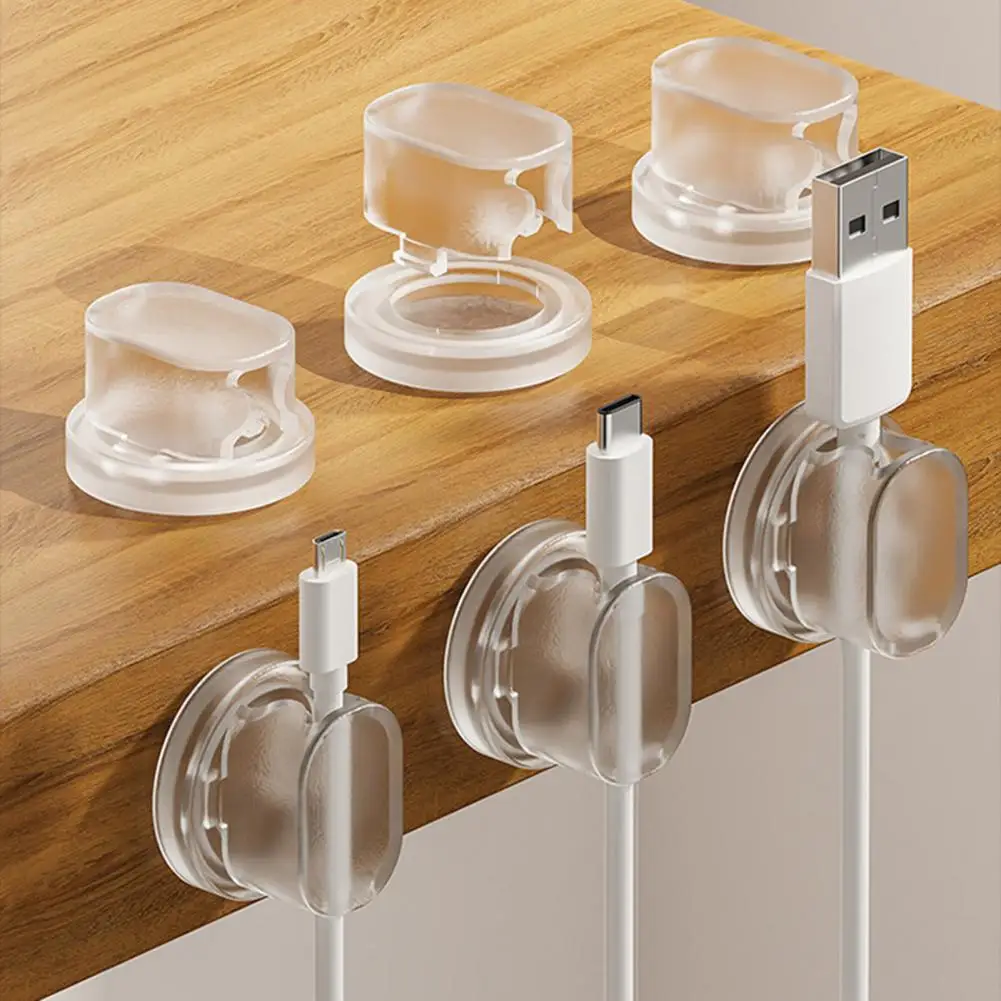 

Cable Organizer Clips Line Processor Transparent Data Cable Winder Fixture Cable Tidy Clips for Headphone Mouse Power Cables