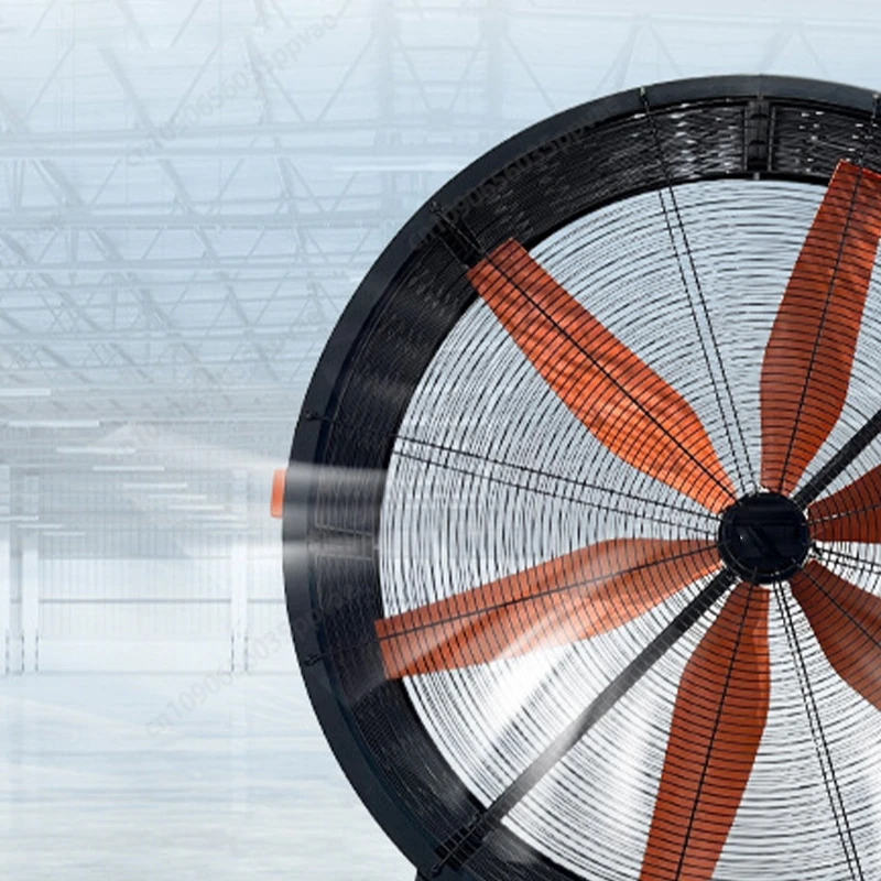Industriële vloerventilator 220V werkplaatskoeling vernevelingsventilator met 360 °   Wielen Veiligheidsrooster 50dB Laag geluidsniveau voor ventilatie op grote ruimtes