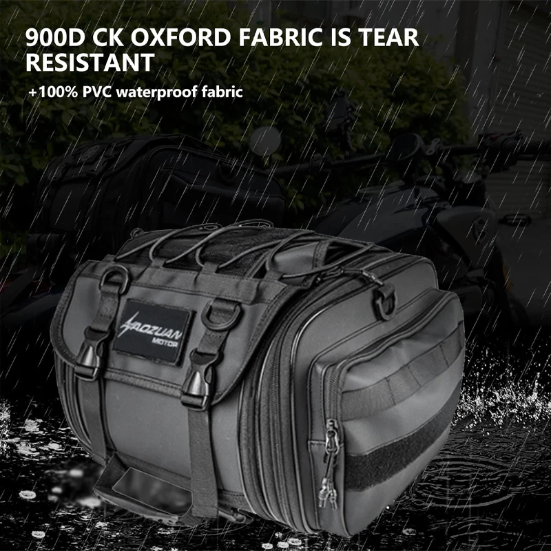 مقاوم للماء دراجة نارية الذيل حقيبة توسيع المحرك الخلفي المقعد الخلفي السرج حقيبة الأمتعة السلة العالمي لسيارات BMW هوندا ياماها سوزوكي #5