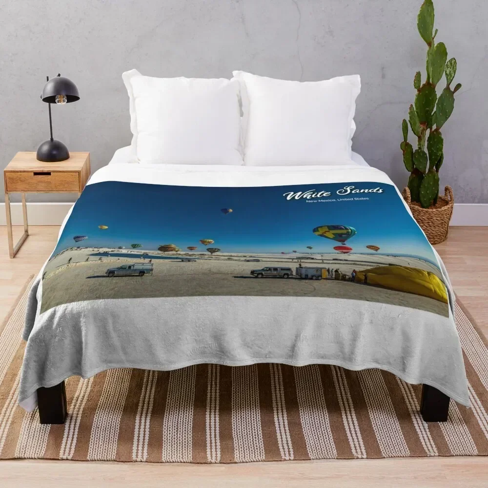 White Sands Hot Air Balloon Invitational Throw Blanket Luxury Thicken Beach Luxury Brand Kid'S Blankets