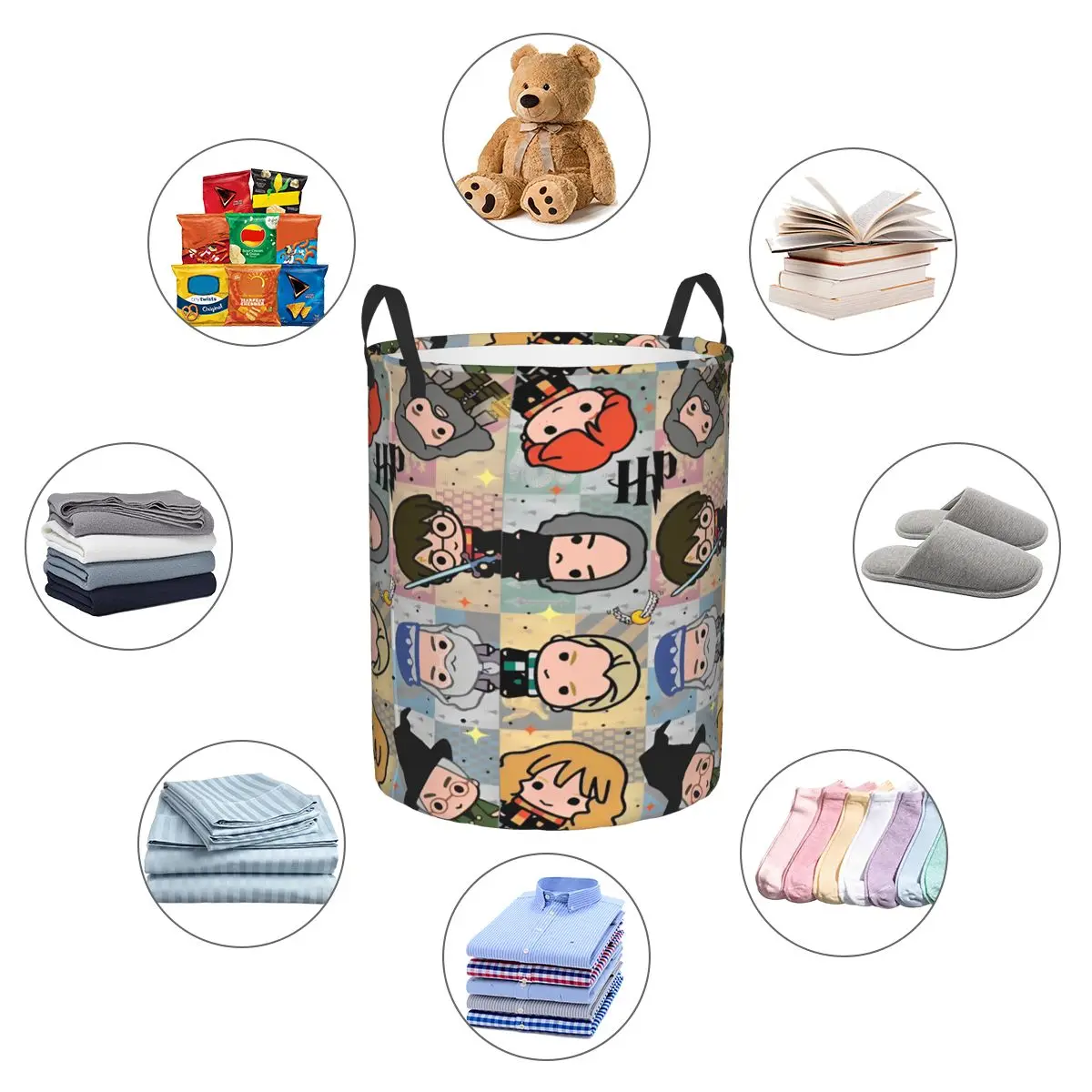 Harrys Potters Magic School Toys Bin Baskets Nursery Room Storage Basket for Toys with Easy Carry Handles